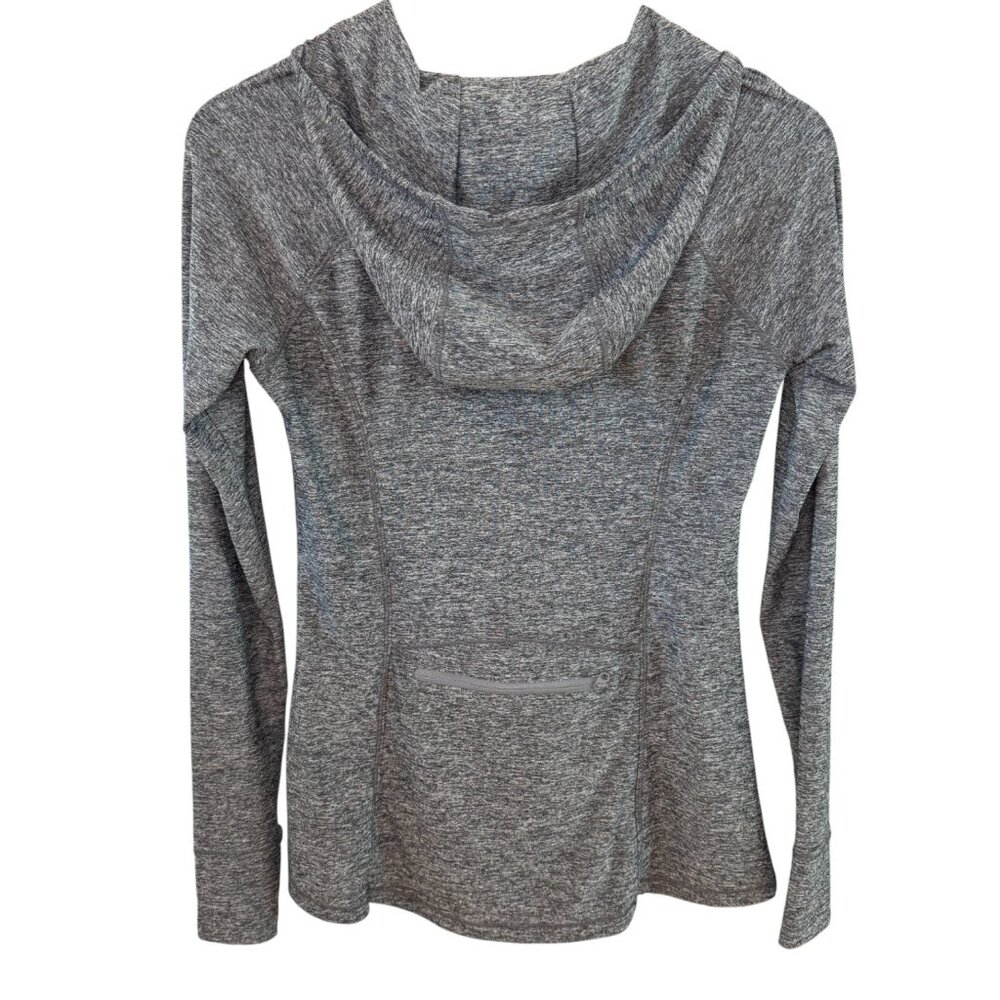 Athleta Pacifica Crosscurrent Hooded Jacket S Heather Gray, Ruched Zip, UPF - Picture 14 of 14